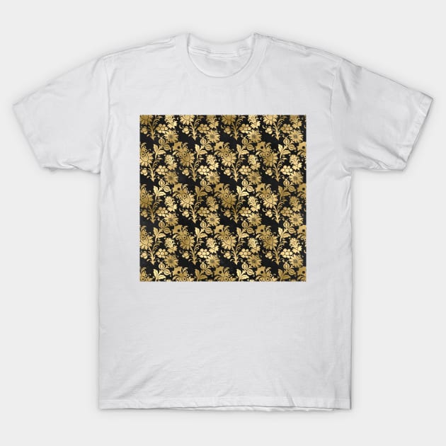 Floral Artistic Gold T-Shirt by Alvd Design